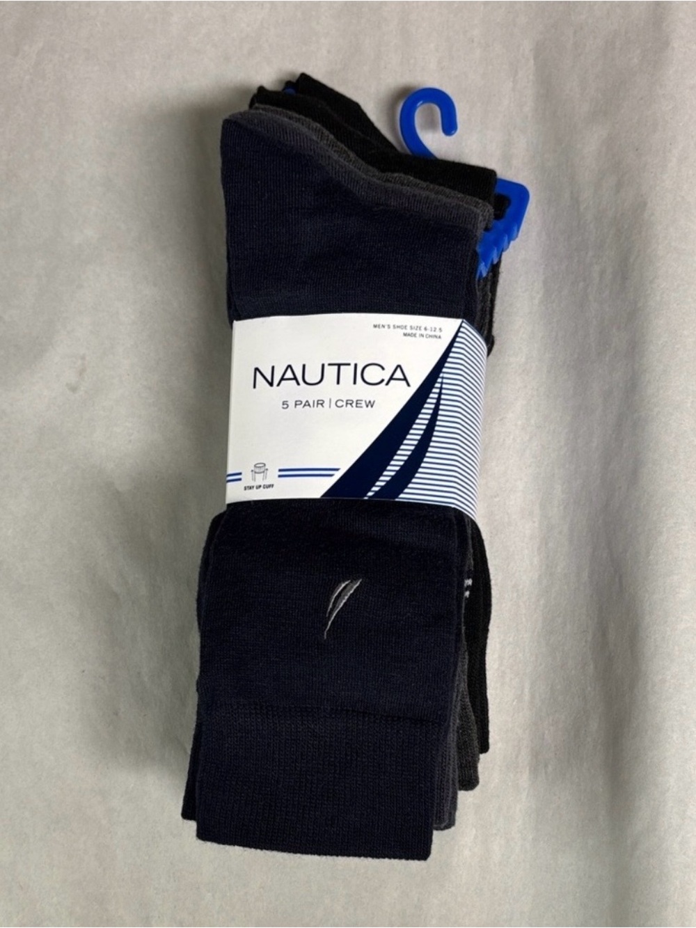 New Nautica Socks Men’s 5 Pair Multicolor Crew Sock Business Casual Dress Active